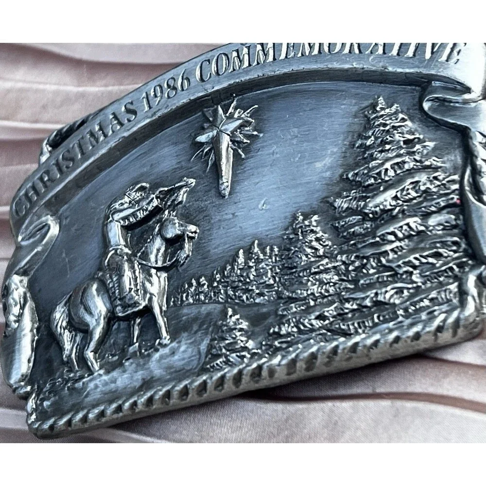 1986 Arroyo Grande Christmas Commemorative Belt Buckle LE #702/1000 USA